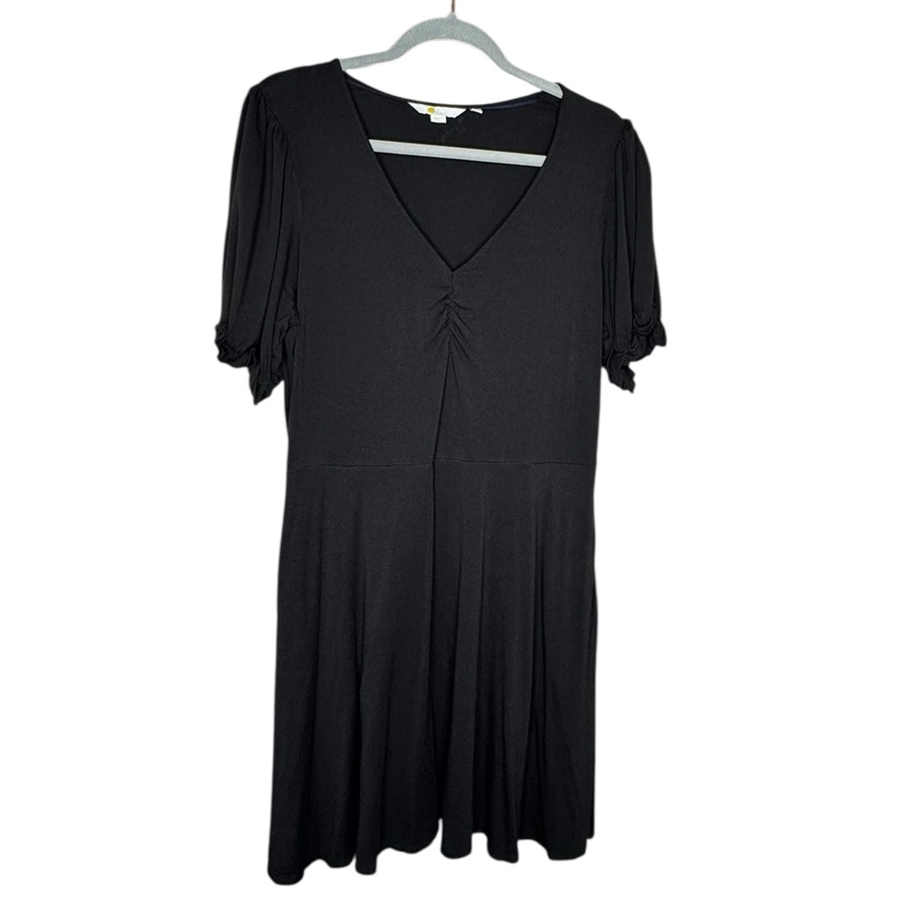 Boden Women’s Ruched Front Jersey Midi Black Dress